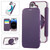 iPhone 17 Ultra-thin Rotation Holder Magnetic Plating Vegan Leather Phone Case - Purple