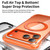 iPhone 17 Vacuum-Sealed Transparent Airbag Magnetic Rotation Holder Acrylic Phone Case - Orange