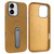iPhone 17 VIETAO Suede MagSafe PU Leather Phone Case with Holder - Light Brown