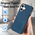 iPhone 17 Vintage Leather PC Back Cover Phone Case - Blue