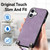 iPhone 17 Vintage Leather PC Back Cover Phone Case with Crossbody Strap - Purple