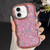 iPhone 17 Wave Glitter Sequined Electroplated Phone Case - Pink