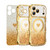 iPhone 17 Wavy Frame Star Diamond Electroplate TPU Glitter Heart Magnetic Phone Case - Gradient Gold