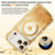 iPhone 17 Wavy Frame Star Diamond Electroplate TPU Glitter Heart Magnetic Phone Case - Gradient Gold