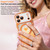 iPhone 17 Wavy Frame Star Diamond Electroplate TPU Glitter Heart Magnetic Phone Case - Gradient Orange