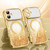 iPhone 17 Wavy Frame Star Diamond Electroplate TPU Glitter Magnetic Phone Case - Gradient Gold