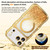 iPhone 17 Wavy Frame Star Diamond Electroplate TPU Glitter Magnetic Phone Case - Gradient Gold