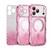 iPhone 17 Wavy Frame Star Diamond Electroplate TPU Glitter Magnetic Phone Case - Gradient Pink