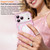 iPhone 17 Wavy Frame Star Diamond Electroplate TPU Glitter Magnetic Phone Case - Gradient Pink