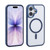 iPhone 17 XDcase JINDUN Clear Cover Independent Metal Button Magnetic Phone Case - Blue