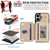 iPhone 17 YM006 Skin Feel Zipper Card Bag Phone Case with Dual Lanyard - Apricot