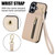 iPhone 17 YM006 Skin Feel Zipper Card Bag Phone Case with Dual Lanyard - Apricot