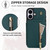 iPhone 17 YM006 Skin Feel Zipper Card Bag Phone Case with Dual Lanyard - Green