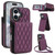 iPhone 17 YM015 Crossbody Rhombic Card Bag RFID Phone Case - Dark Purple