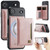 iPhone Air AutSpace A13 MagSafe Magnetic RFID Flip Card Bag Phone Case - Rose Gold