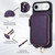 iPhone Air AwQuer 2 in 1 Crossbody Zipper Wallet Leather Back Phone Case - Dark Purple