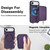 iPhone Air AwQuer 2 in 1 Crossbody Zipper Wallet Leather Back Phone Case - Dark Purple
