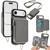 iPhone Air AwQuer 2 in 1 Crossbody Zipper Wallet Leather Back Phone Case - Grey