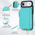 iPhone Air AwQuer 2 in 1 Crossbody Zipper Wallet Leather Back Phone Case - Light Green