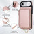 iPhone Air AwQuer 2 in 1 Crossbody Zipper Wallet Leather Back Phone Case - Rose Gold