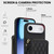 iPhone Air AwQuer Crossbody Zipper Wallet Rhombic Leather Back Phone Case - Black