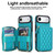 iPhone Air AwQuer Crossbody Zipper Wallet Rhombic Leather Back Phone Case - Green