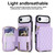 iPhone Air AwQuer Crossbody Zipper Wallet Rhombic Leather Back Phone Case - Purple
