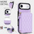 iPhone Air AwQuer Crossbody Zipper Wallet Rhombic Leather Back Phone Case - Purple