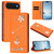 iPhone Air Ballet Girl Diamond Studded RFID Vegan Leather Phone Case - Orange