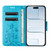 iPhone Air Butterfly Flower Pattern Flip Leather Phone Case - Blue