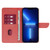 iPhone Air Calf Texture Buckle Flip Leather Phone Case - Red