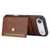iPhone Air Calfskin Card Slot TPU Hybrid PU Phone Case - Brown