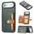 iPhone Air Calfskin Card Slot TPU Hybrid PU Phone Case - Green