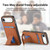 iPhone Air Carbon Fiber Card Bag Fold Stand Phone Case - Brown