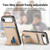 iPhone Air Carbon Fiber Card Bag Fold Stand Phone Case - Khaki