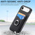 iPhone Air Carbon Fiber Card Wallet Ring Phone Case - Black
