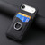 iPhone Air Carbon Fiber Card Wallet Ring Phone Case - Black