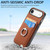 iPhone Air Carbon Fiber Card Wallet Ring Phone Case - Brown