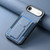iPhone Air Carbon Fiber Fold Stand Elastic Card Bag Phone Case - Blue