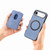 iPhone Air Carbon Fiber Leather Card Magsafe Phone Case - Blue