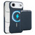iPhone Air Carbon Fiber MagSafe Magnetic Card Holder Phone Case - Blue
