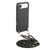 iPhone Air Carbon Fiber Texture Leather Back Phone Case with Crossbody Strap - Black
