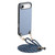 iPhone Air Carbon Fiber Texture Leather Back Phone Case with Crossbody Strap - Blue