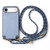 iPhone Air Carbon Fiber Texture Leather Back Phone Case with Crossbody Strap - Blue