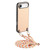 iPhone Air Carbon Fiber Texture Leather Back Phone Case with Crossbody Strap - Khaki