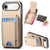 iPhone Air Carbon Fiber Vertical Flip Wallet Stand Phone Case - Khaki