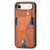 iPhone Air Carbon Fiber Wallet Flip Card K-shaped Holder Phone Case - Brown
