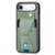 iPhone Air Carbon Fiber Wallet Flip Card K-shaped Holder Phone Case - Green