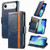 iPhone Air CaseNeo Splicing Dual Magnetic Buckle Leather Phone Case - Blue