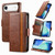 iPhone Air CaseNeo Splicing Dual Magnetic Buckle Leather Phone Case - Brown
